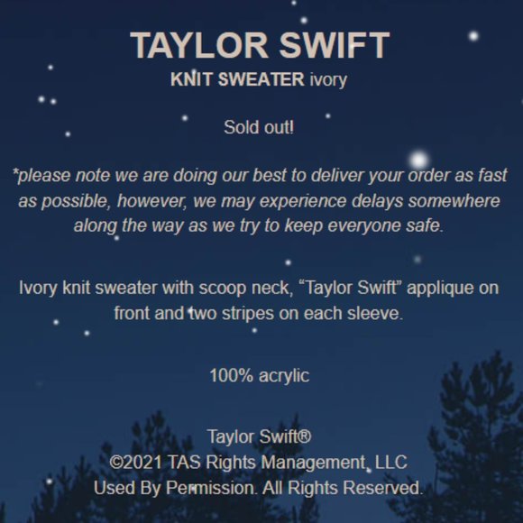 TAYLOR SWIFT KNIT SWEATER - Picture 5 of 5